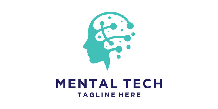 logo design head,connect,technology,modern,psychology,symbol,icon,idea,creative.