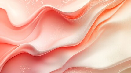 Fototapeta premium Abstract elegant pink fabric texture with soft flowing waves and delicate pattern.
