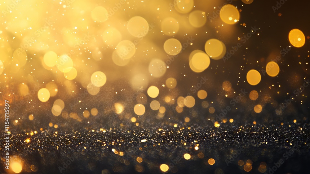 Poster abstract gold glitter and sparkle bokeh light background creating a dreamy and elegant atmosphere wi