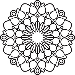 Floral circle frame, flourish design element for wedding, greeting card vector illustration silhouette vector style with white background