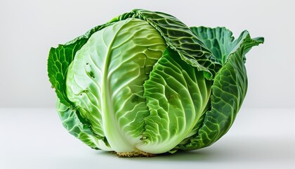 Fototapeta premium Fresh Green Kohlrabi on Minimalist Background for Culinary and Gardening Inspiration