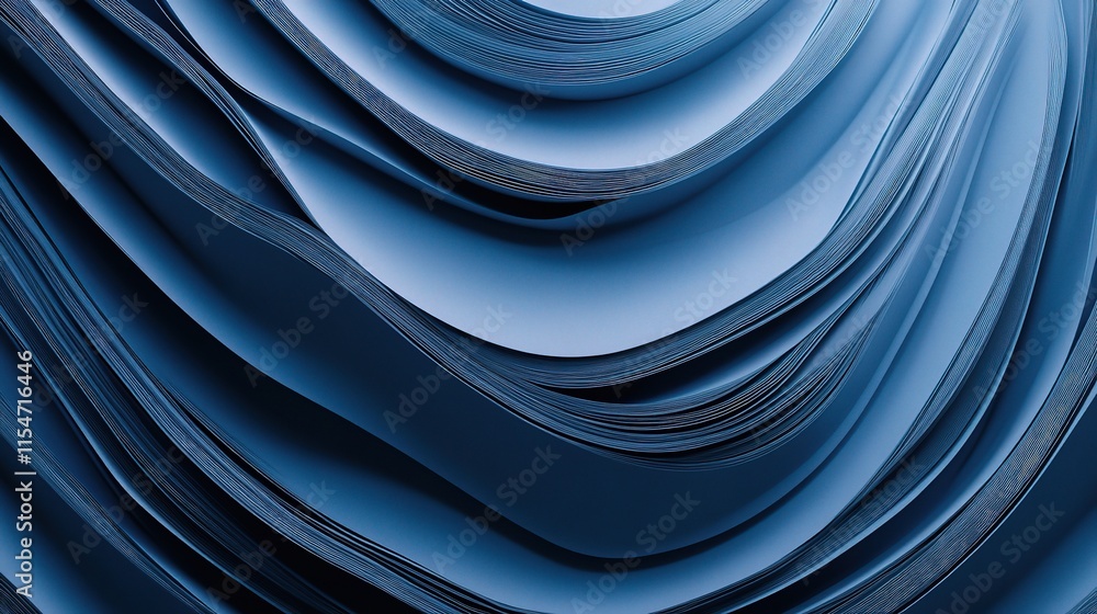 Poster textured blue background with flowing lines and curves