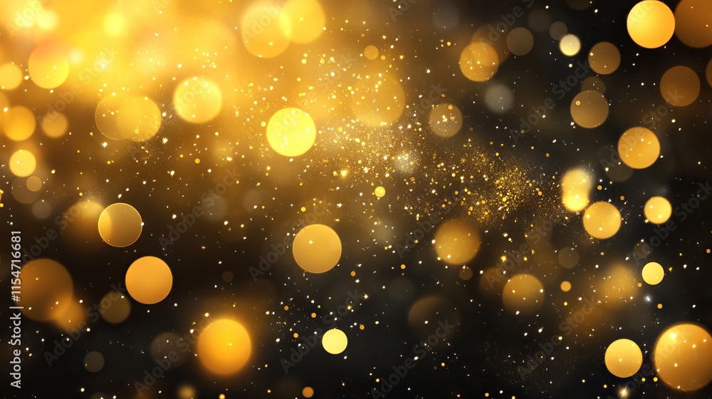 Poster abstract gold glitter and sparkle bokeh light background creating a dreamy and elegant atmosphere wi