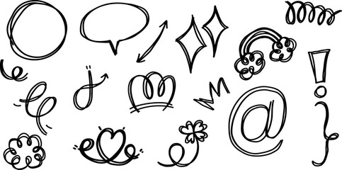 Abstract line art doodle style collection