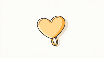Golden heart-shaped lollipop illustration.