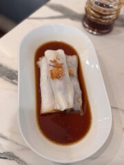 various dim sum menus on the table