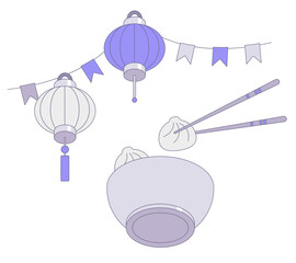 Сhinese lantern festival with dumplings