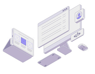 Monitor with programming code on screen