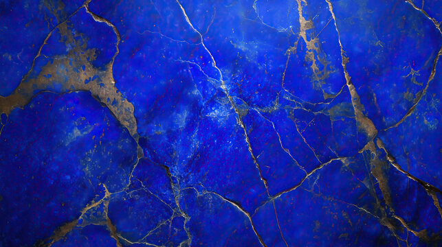 top view on flat surface of lapis lazuli mineral, texture background  