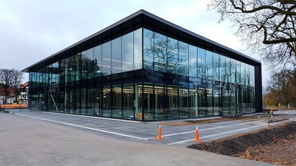 Obraz premium Modern Glass Office Building Exterior