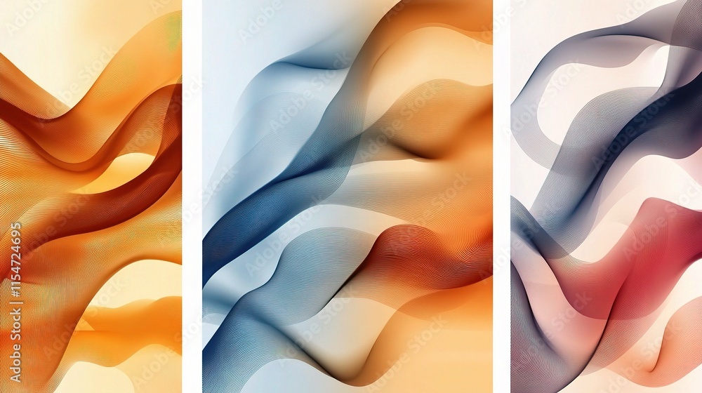 Poster flowing abstract vector backgrounds with beautiful wave patterns