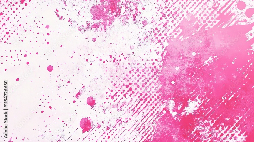 Poster abstract pink halftone background with dotted patterns and texture