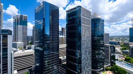 Obraz premium Modern Skyscrapers in Brisbane Cityscape