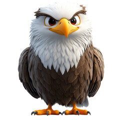 Angry Cartoon Eagle Bird 3D Render Wildlife Animal Feathers