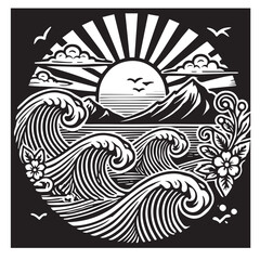 Waves svg vector design