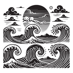 Waves svg vector design