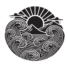 Waves svg vector design