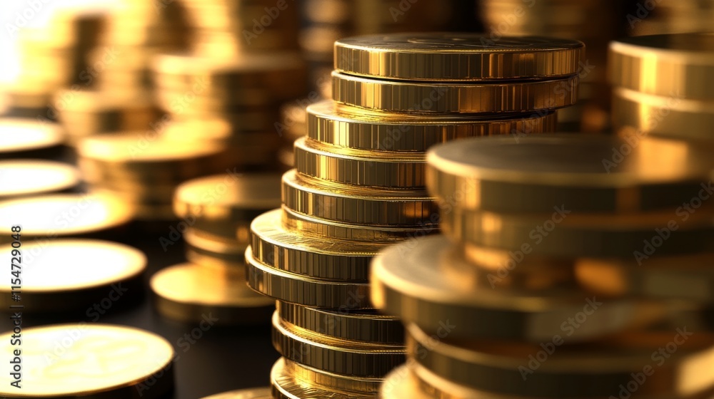 Poster stacked coins with dim lighting for user-friendly design