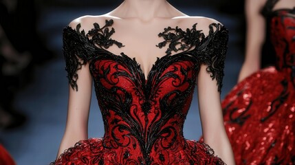 Premium fashion items displayed at the end of a runway, [end + premium + fashion], ,