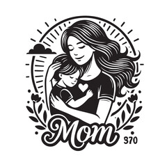 Mom silhouette vector design