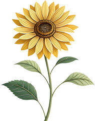 Fototapeta premium Bright Sunflower flower icon clipart for creative, decorative, and professional projects.