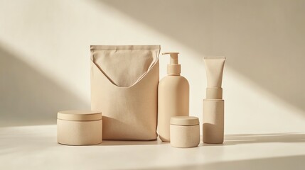 A high-quality image of eco-friendly travel toiletry sets isolated on a white background.--ar 16:9
