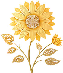 Bright Sunflower flower icon clipart for creative, decorative, and professional projects.