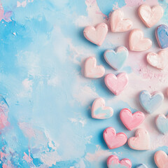 Fototapeta premium Valentine's Day on pastel background, generative AI illustration