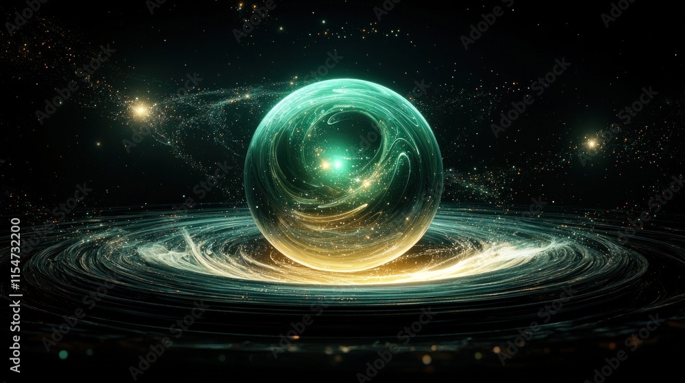 Poster galactic phenomenon celestial sphere outer space digital art cosmic environment abstract view theori