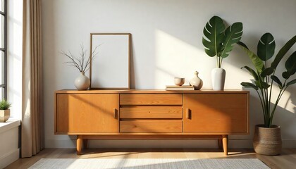 Mid Century Modern Wooden Sideboard Home Decor Interior Design