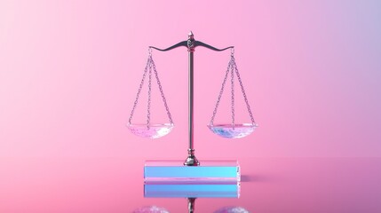 Legal balance symbolizing justice digital art modern environment abstract viewpoint concept of fairness