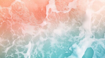 Fototapeta premium Summer Beach Watercolor Background with Soft Hues and Waves