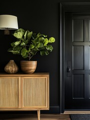 Stylish Interior Design Featuring Fiddle Leaf Fig Plant