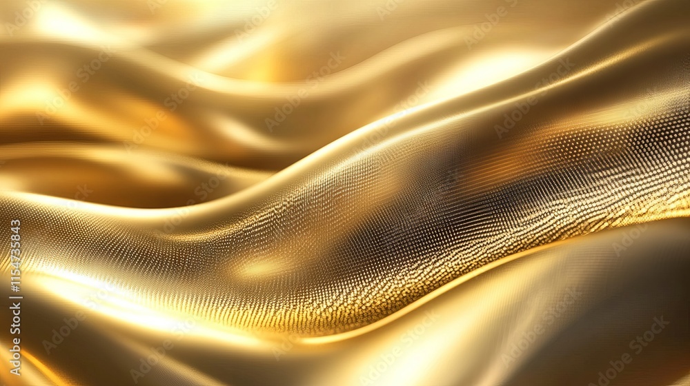 Poster abstract gold background with dynamic square shapes and flowing waves, modern design for creative, s