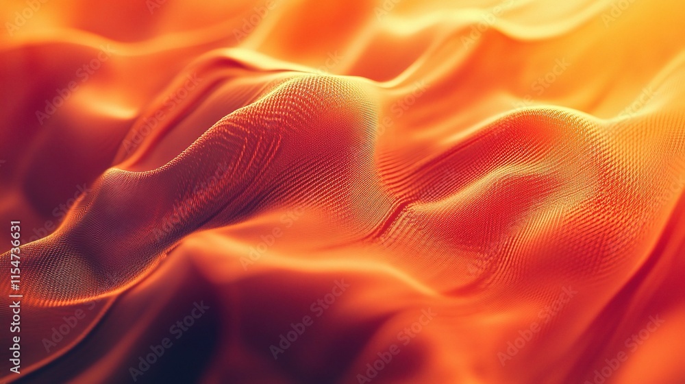 Poster abstract orange wave background with textured curves and lines