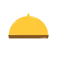 Doodle Icon food tray hotel or restaurant illustration on transparent background that can be use for background, slide view, social media, sticker, scrapbook and etc. | Aesthetic with yellow color