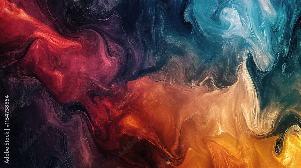 Poster abstract flowing background with smooth shapes and vivid colors
