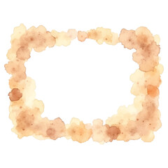 A delicate frame created from soft brown and beige watercolor stains. This subtle and organic border is perfect for adding a natural or vintage touch to photos, invitations, scrapbooking, and other de