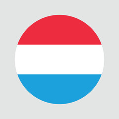 round flag of Luxemburg country with a grey background , Circular design , vector and illustration