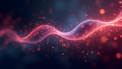 Abstract Christmas Lights with Bokeh and Glitter in Purple Night Sky