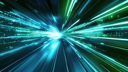 Obraz premium Dynamic Blue Digital Technology Background with Energy and Motion