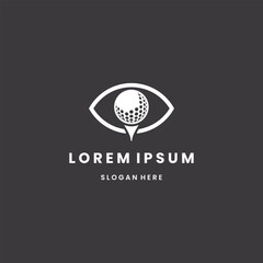 Eye and Golf Ball with Minimalist Modern Style Logo Design