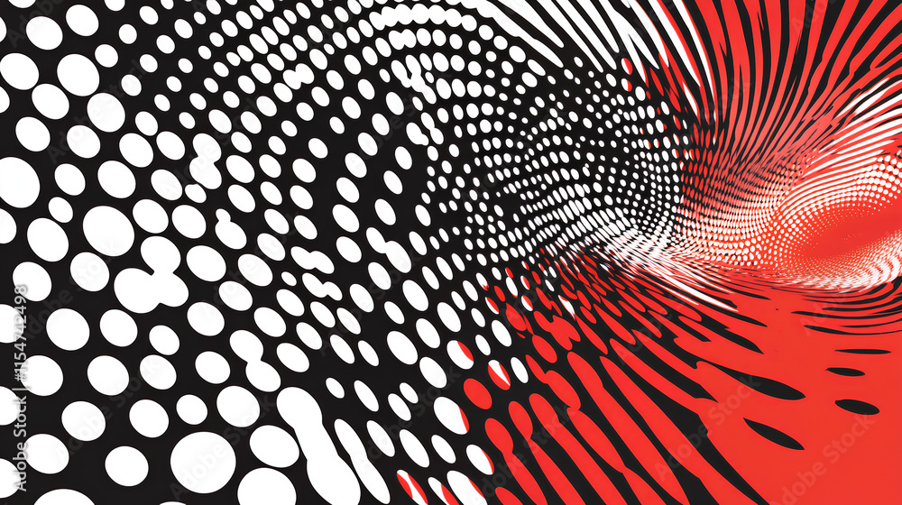 Aufkleber abstract halftone wave dotted background - futuristic twisted grunge pattern with dot circles - mode