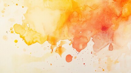 Obraz premium Vibrant Yellow and Orange Textured Abstract Watercolor Background
