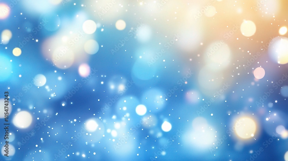 Poster abstract blue gradient background with blurred bokeh effects