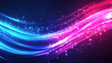 Obraz premium Wavy Abstract Light Lines in Dynamic Flowing Background Design