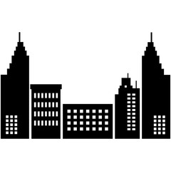 Obraz premium Silhouette of Cityscape. Vector Illustration Isolated on White Background