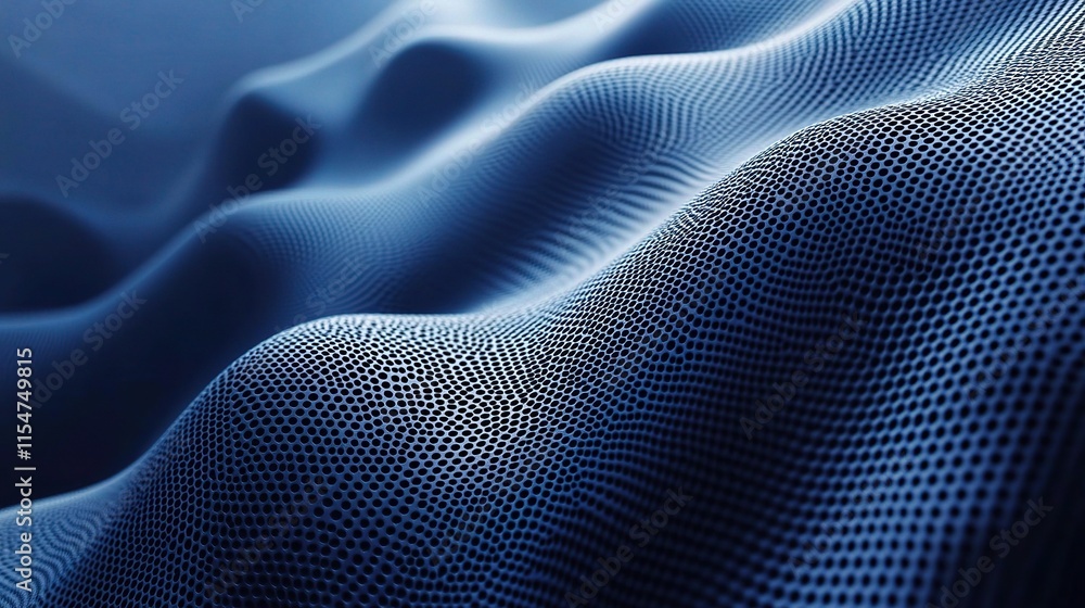 Poster deep blue abstract halftone pattern on dark background design