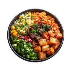 Kimchi and Rice Bake Korean  Isolated On Transparent Background