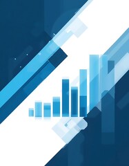 Fototapeta premium Abstract Blue Graphic Representing Growth And Progress